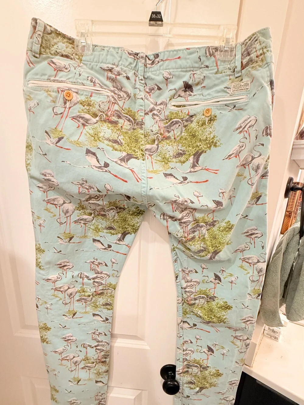 Scotch & Soda Light Blue Flamingo-Print Chinos - Picture 4 of 6